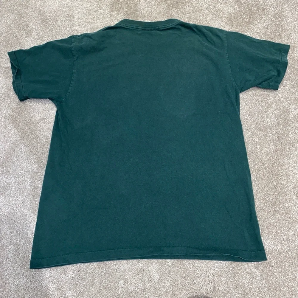 Vintage 90s Bald Eagle Pine Trees Single Stitch Green T Shirt Size L Made In USA